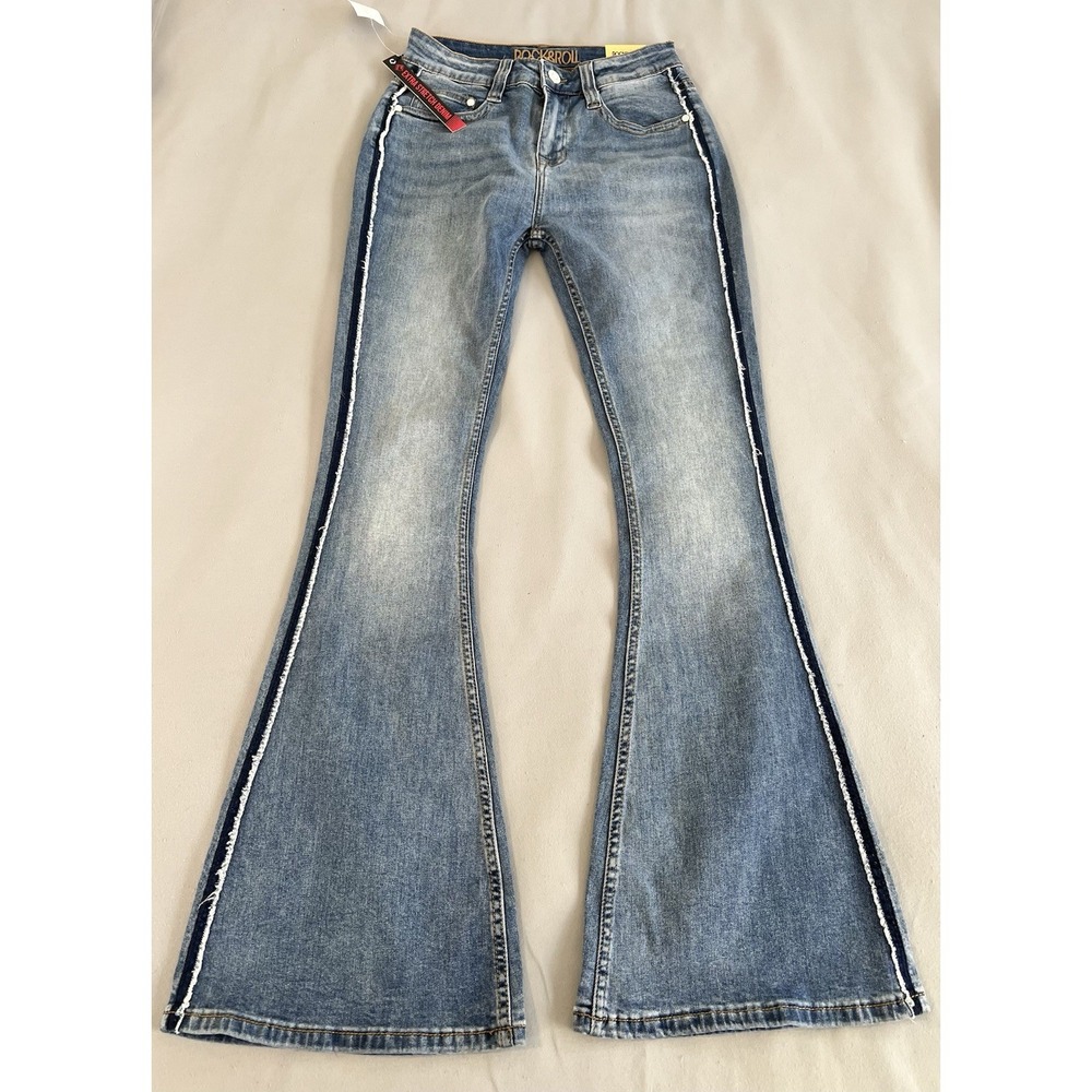 Rock & Roll Cowgirl‎ High Rise Flare Leg Extra Stretch Jeans 26X32 NWT